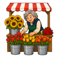 Op de bloemenmarkt